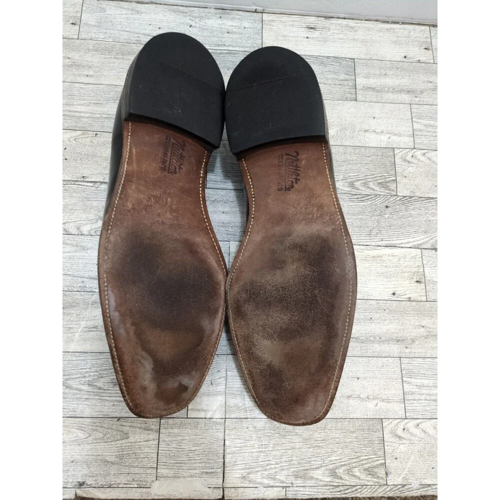 Vintage Nettleton Mens 12 Black Leather Tassel Loafers Dress Shoes Classic